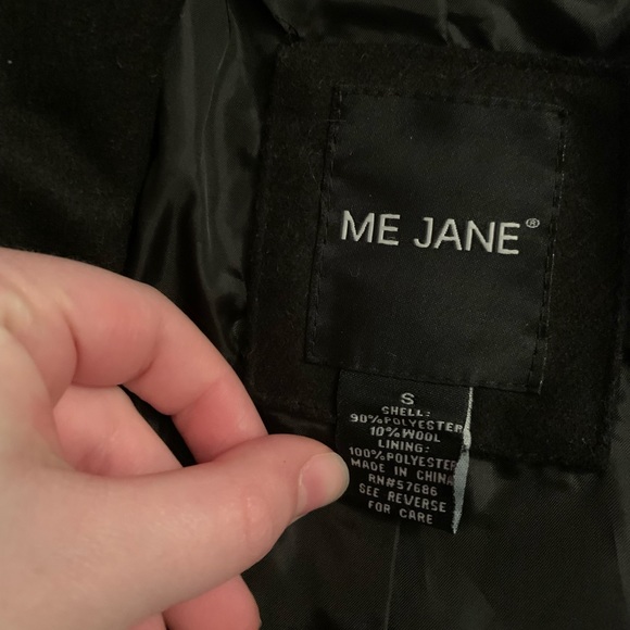 Black Pea Coat Jacket from Me Jane, Size Small - Picture 3 of 3